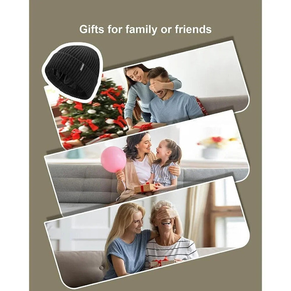 ❤️ Beanie Hat for Men  Women Warm Winter Knit Cuffed Beanie Soft Warm Ski Hats - Picture 7 of 7